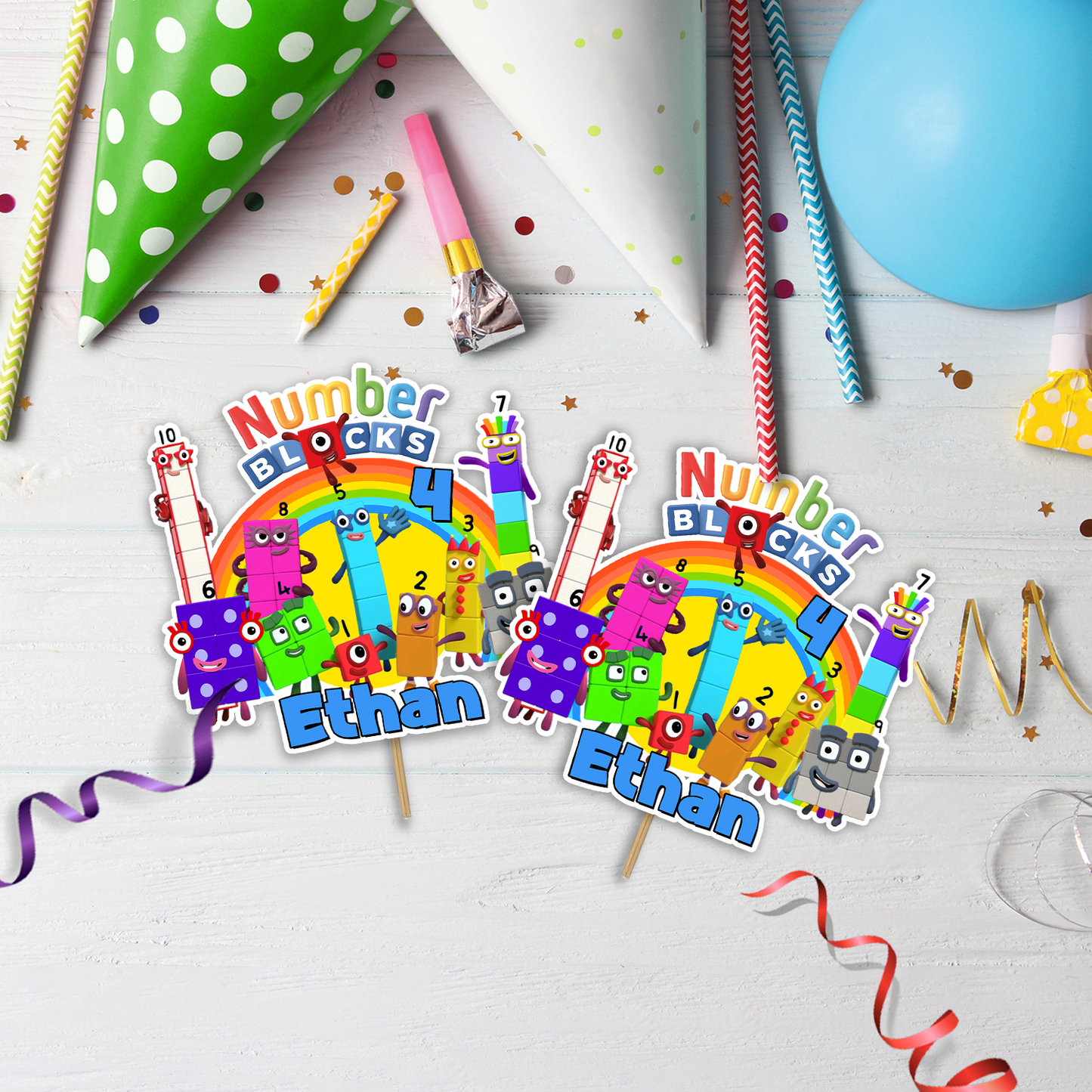 NumberBlocks Birthday Decorations, Learn to Count Party Supplies, Alphablocks World Themed, Colorful Math for Kids Digital Template, Editable NumberBlocks Image SVG PNG