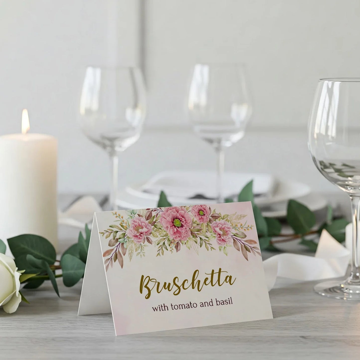 Peony DIY Wedding, Floral Wedding Party Supplies, Pink Peony Themed, Floral Digital Template, Editable Pink Peony Image SVG PNG