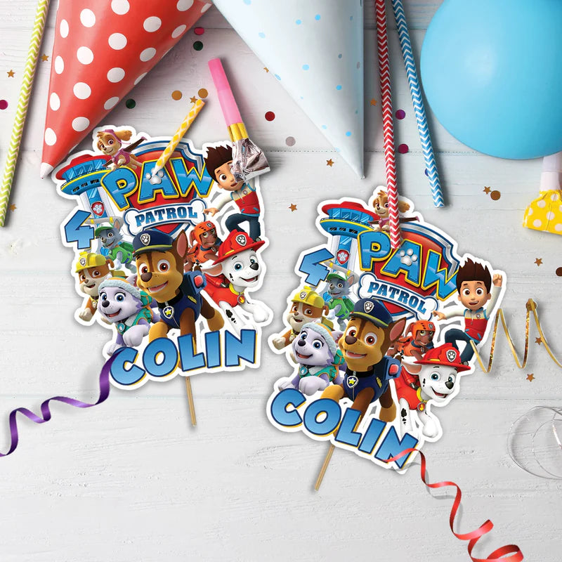 Paw Patrol Birthday Decorations, Rocky Zuma Party Supplies, Rubble & Crew Themed, Paw Patrol Digital Template, Editable Paw Patrol Image SVG PNG