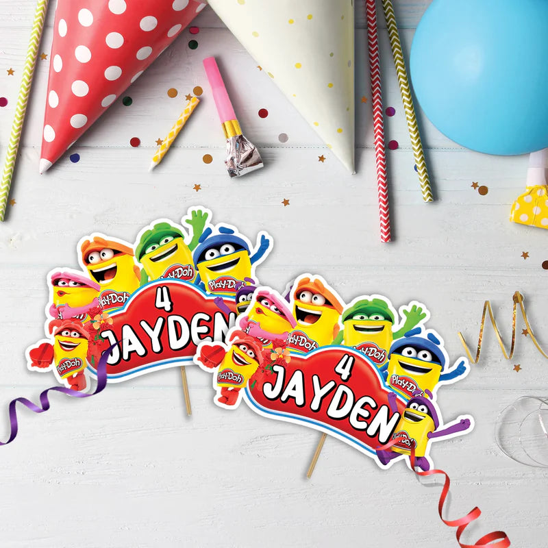 Play-Doh Birthday Decorations, Playdoh Party Supplies, Play Doh Themed, Toys Digital Template, Editable Play Doh Image SVG PNG