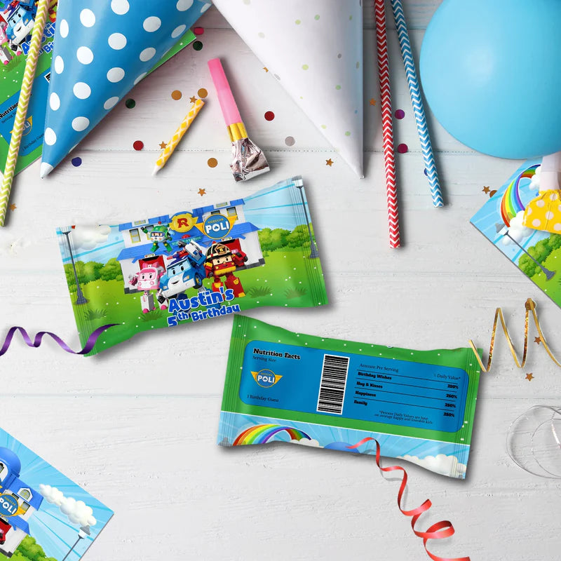 Robocar Poli Birthday Decorations, Robocar Rescue Team Party Supplies, Robocar Broomstown Themed, Robocar POLI Digital Template, Editable Robocar POLI Image SVG PNG