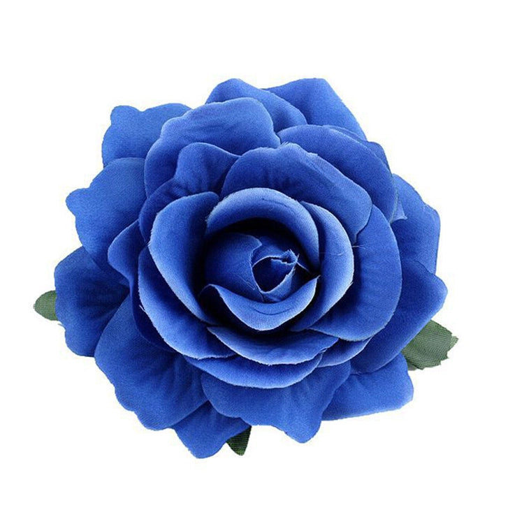 Large Blue Rose Artificial Flower Cake Topper | Flower Head Cake Decoration