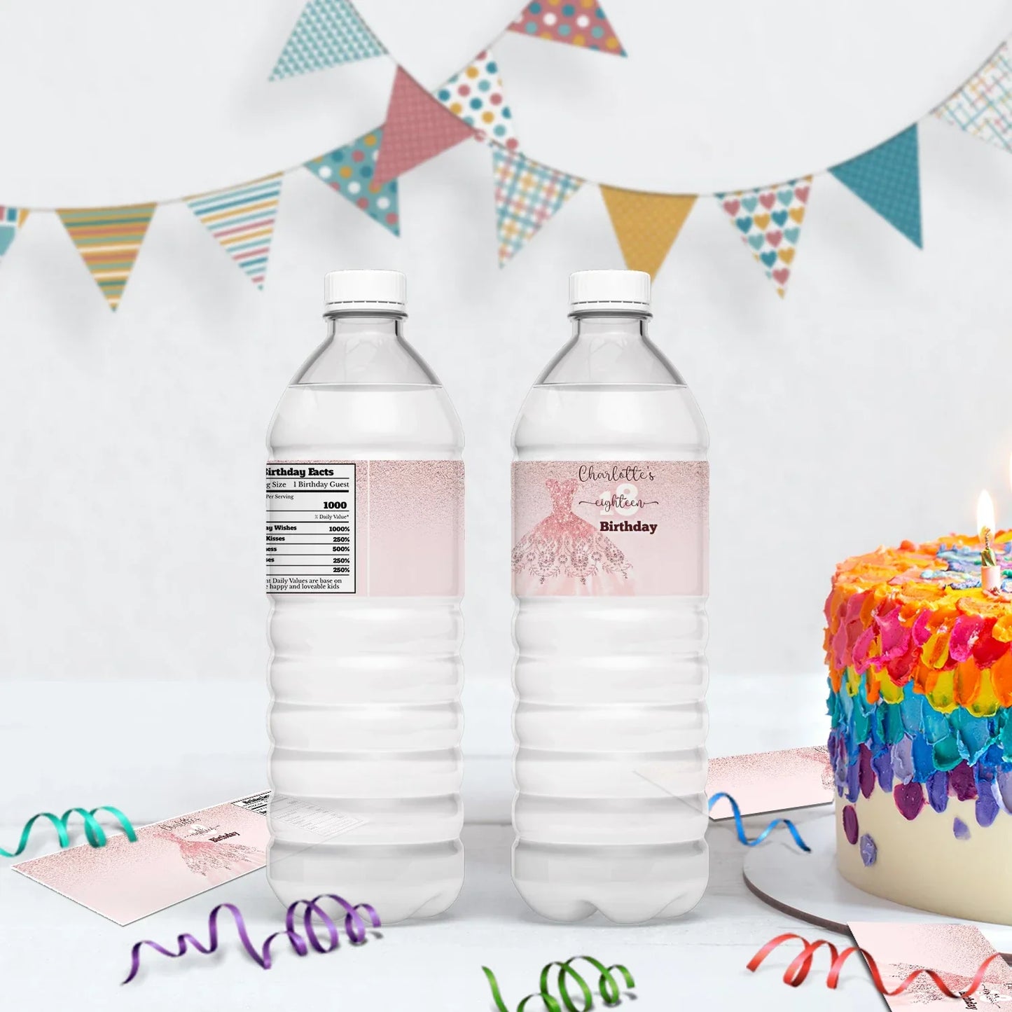 18th birthday Birthday Decorations, 16th birthday Party Supplies, Teen Birthday Themed, Adult Birthday Digital Template, Editable Rose Gold Image SVG PNG