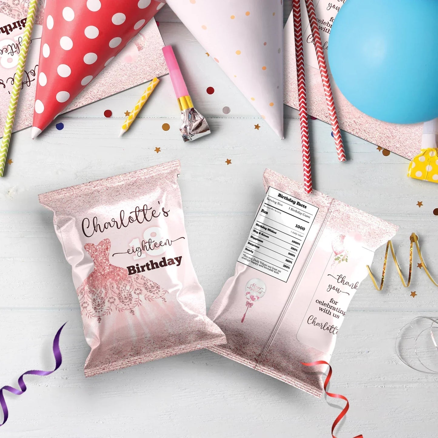 18th birthday Birthday Decorations, 16th birthday Party Supplies, Teen Birthday Themed, Adult Birthday Digital Template, Editable Rose Gold Image SVG PNG