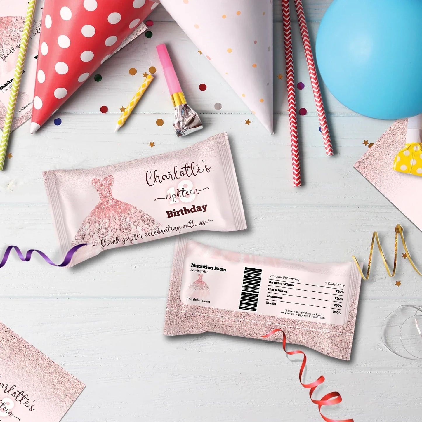 18th birthday Birthday Decorations, 16th birthday Party Supplies, Teen Birthday Themed, Adult Birthday Digital Template, Editable Rose Gold Image SVG PNG