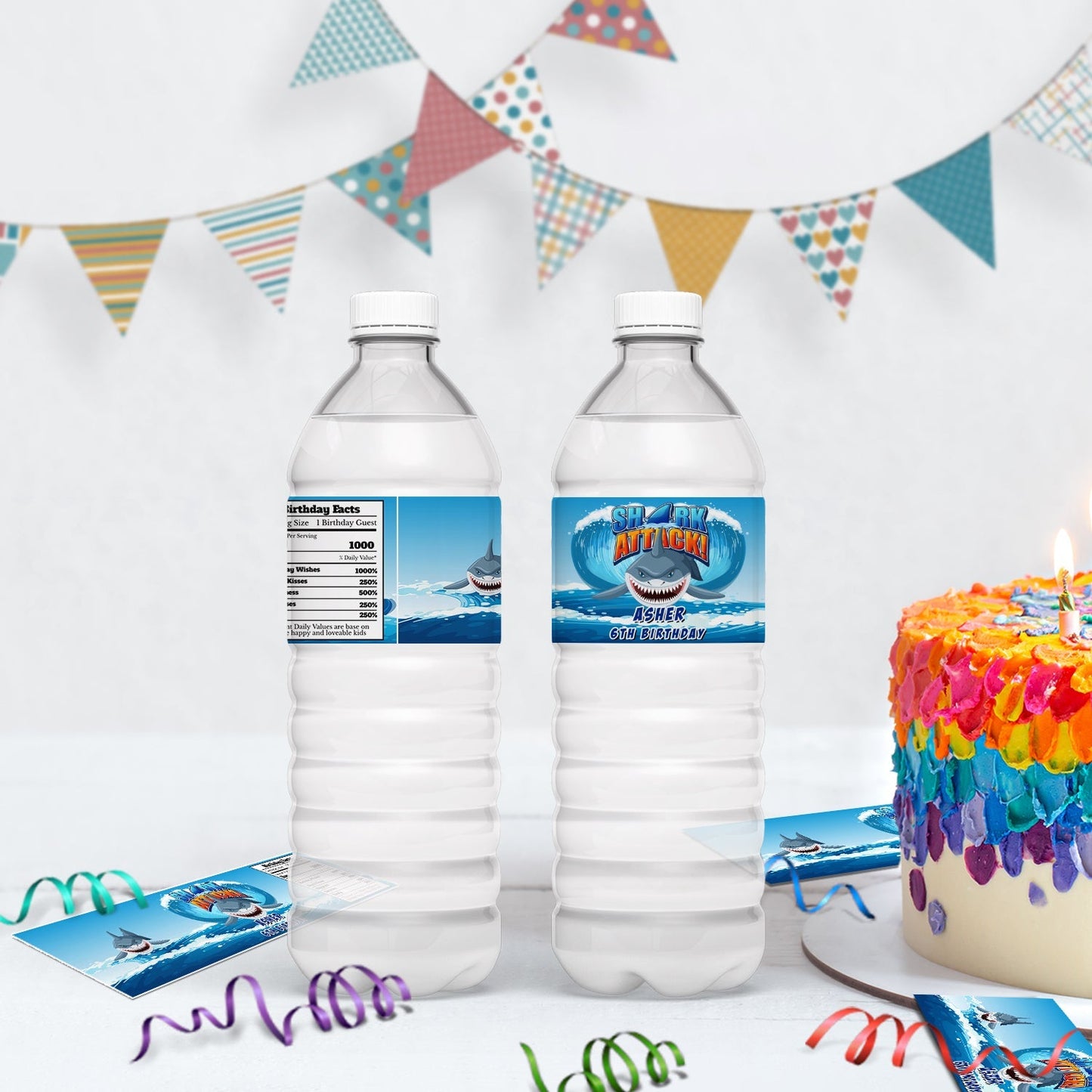 Shark Birthday Decorations, Shark Party Supplies, Under Sea Themed, Kids Birthday Digital Template, Editable Shark Image SVG PNG