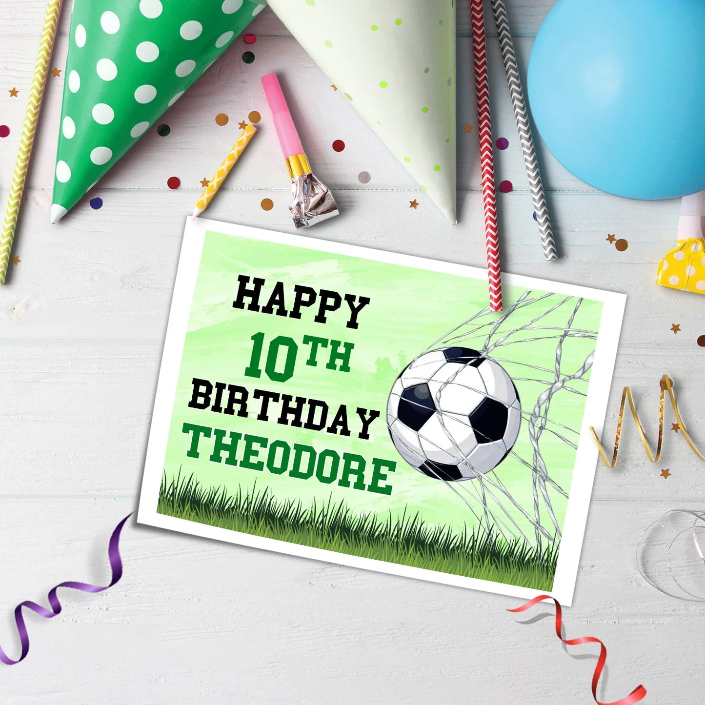 Soccer personalized icing sheet cake topper images custom edible decor