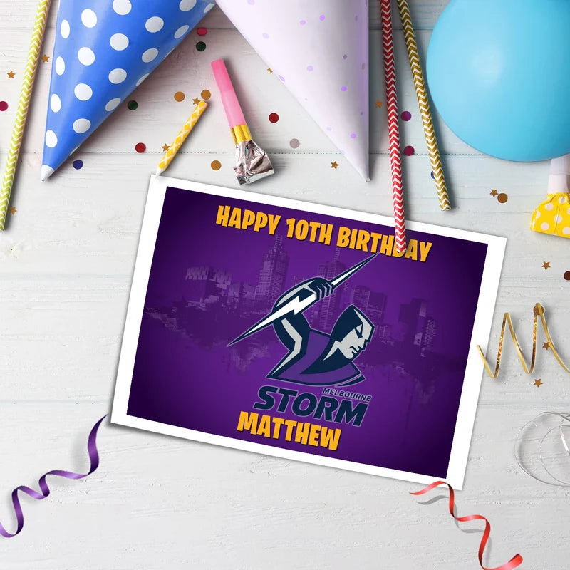 Melbourne Storm Personalized Icing Sheet Cake Topper Images