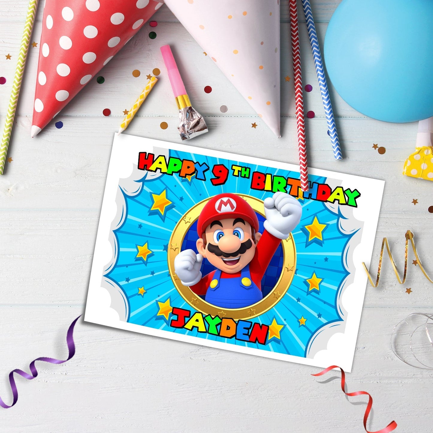Rectangle Super Mario Personalized Cake Images - Add a Unique Touch to Your Cake