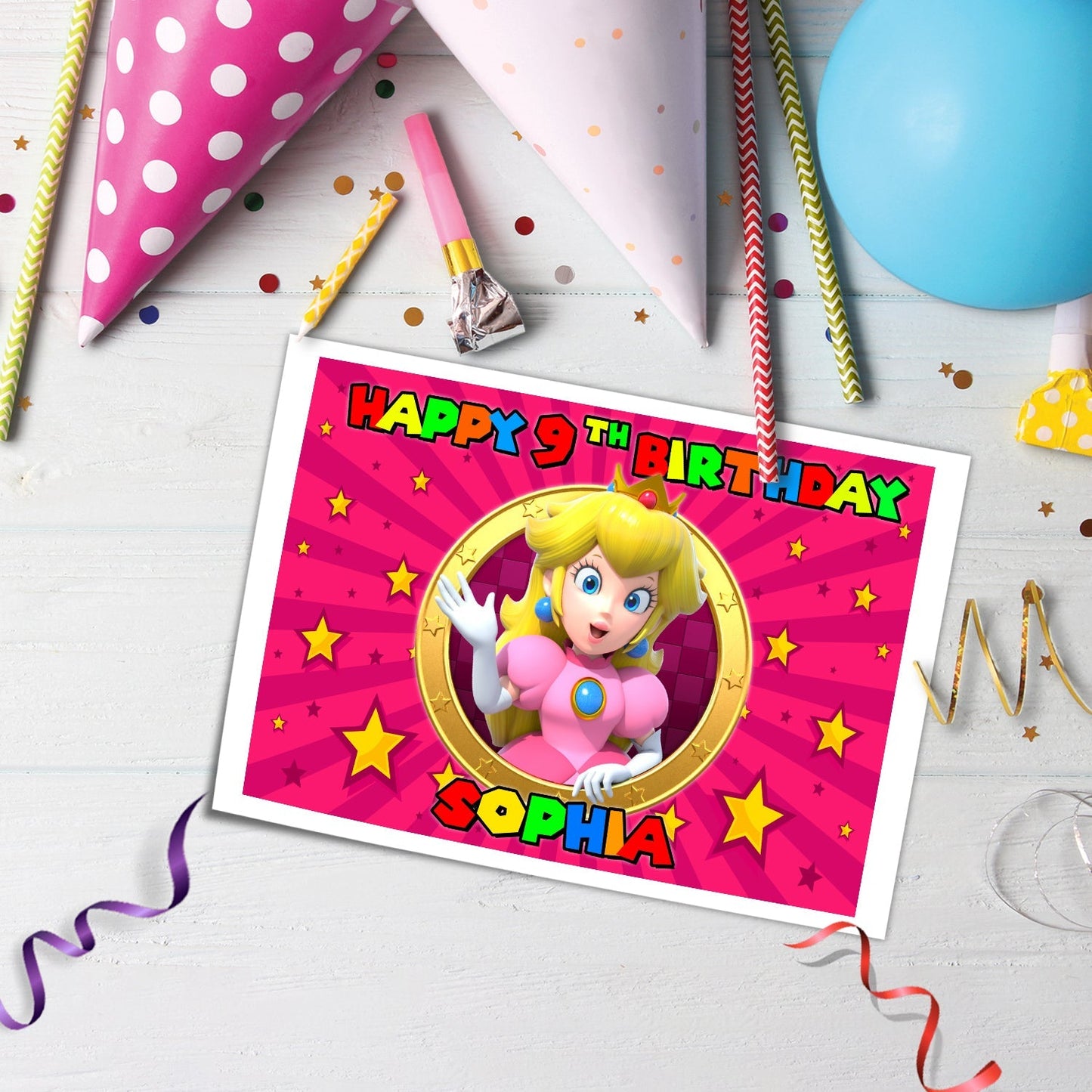 Rectangle Super Mario Princess Peach Personalized Cake Images - Add a Unique Touch to Your Cake