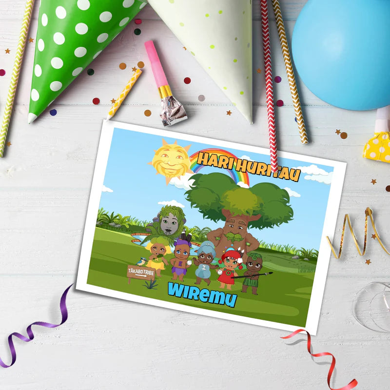 Takaro Tribe Edible Sheet Cake Topper Personalized Decoration