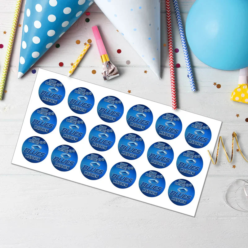Buy The Blues Rugby Personalized Cupcakes Toppers