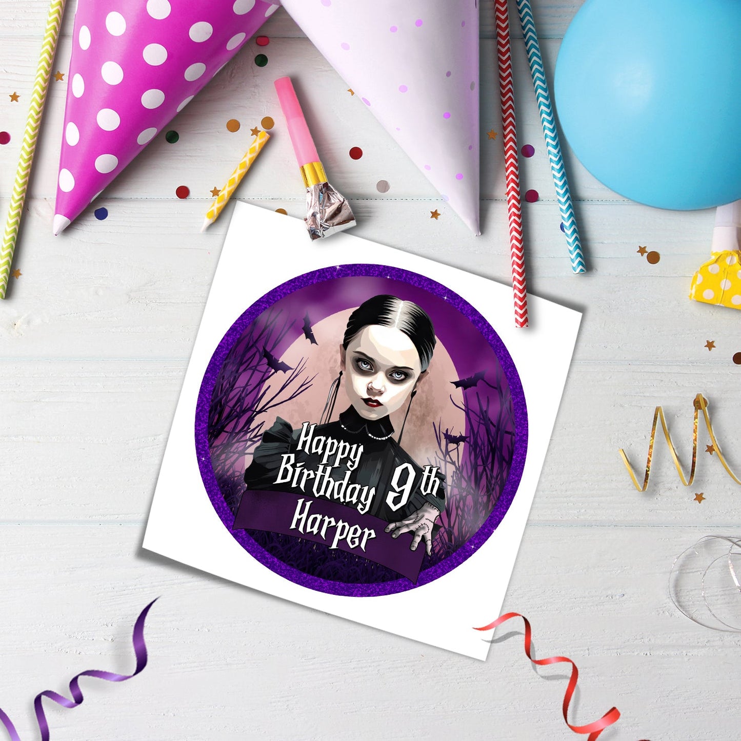 Wednesday Personalized Edible Icing Sheet Cake Images - Custom Edible Cake Toppers