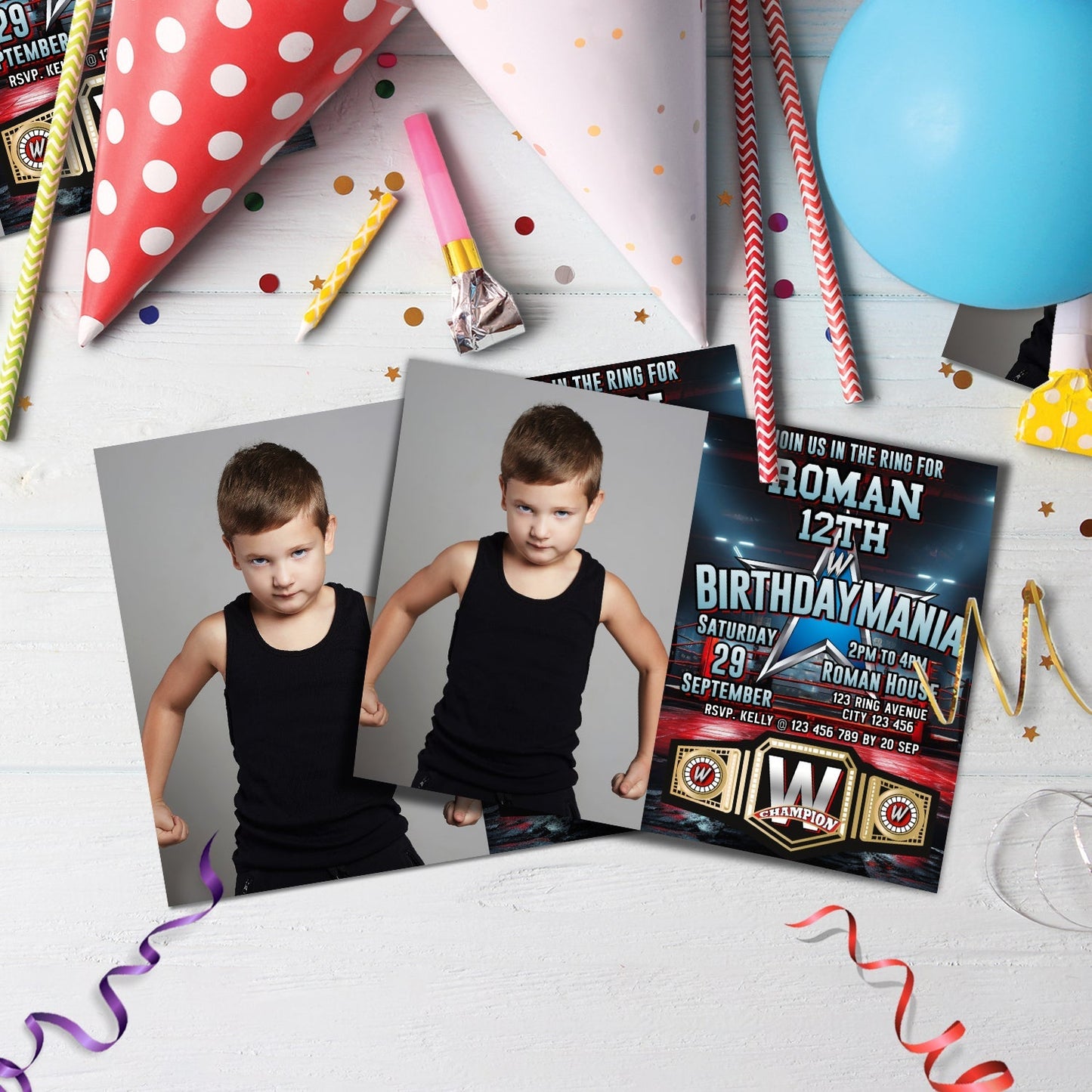 WWE WrestleMania Birthday Decorations, Wrestler Party Supplies, Birthday Mania, Pro Wrestling, Wrestle SVG