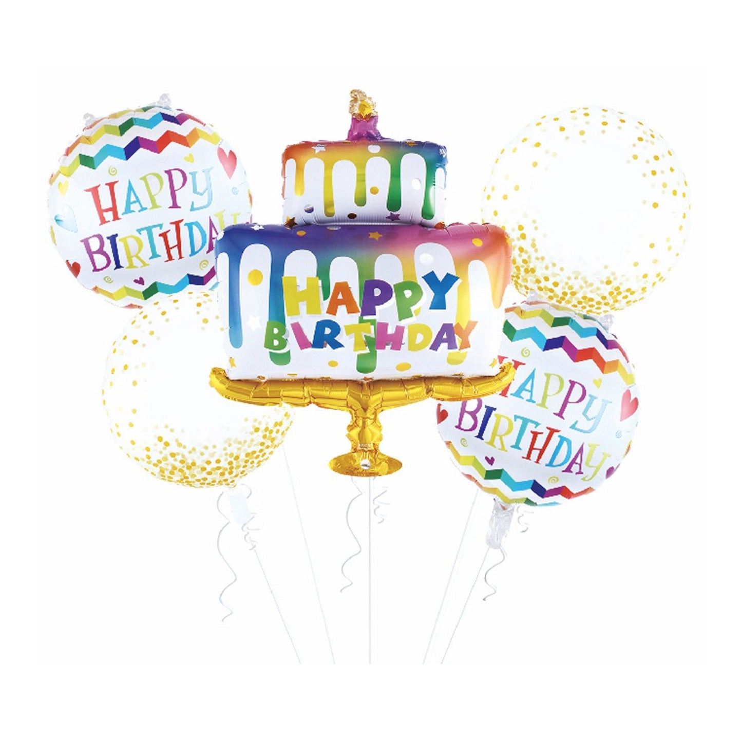 5pcs Birthday Cake Foil Balloon Set | Birthday Party