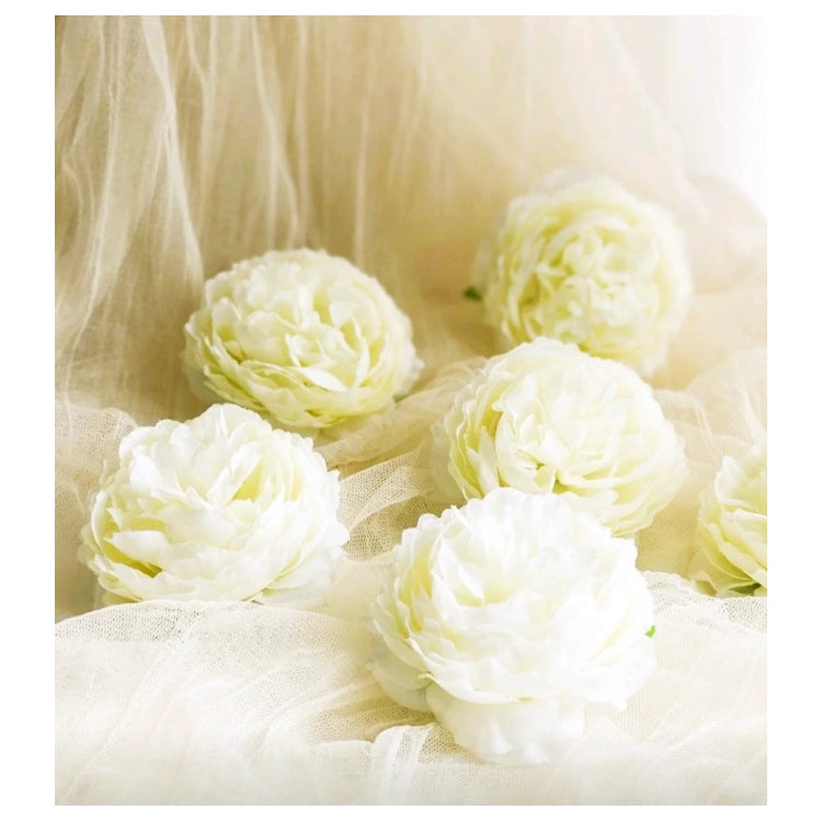 Large White Peony Artificial Flower Cake Topper | Flower Head Cake Decoration