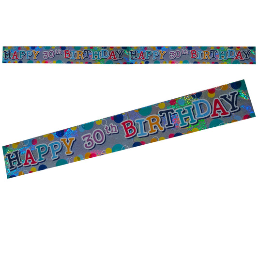 Holographic Happy 30th Birthday Banner