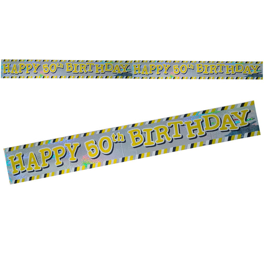 Holographic Happy 50th Birthday Banner