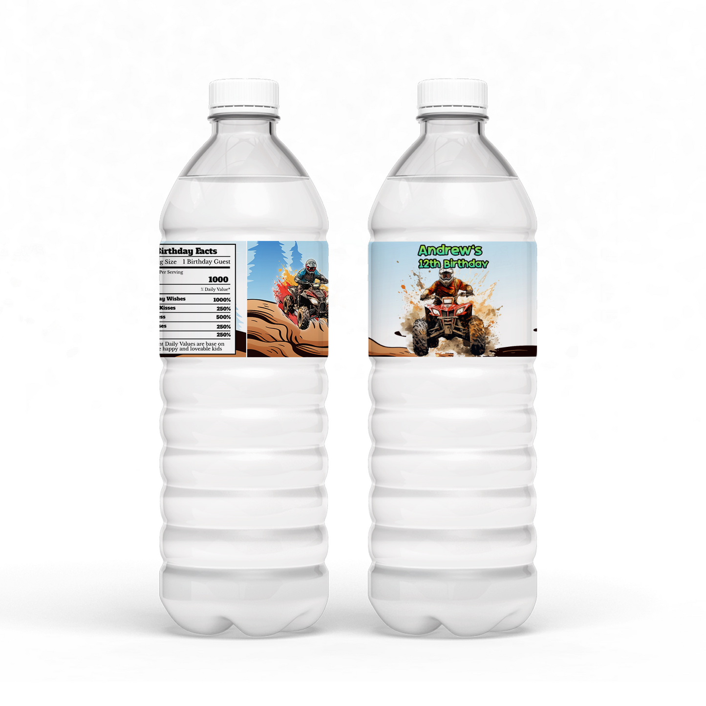 ATV Quad Bike Water Bottle Label