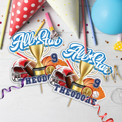 All Star Sports Birthday Decorations, MVP Sport Party Supplies, Sport Star Themed, All Star Digital Template, Editable All Star Sports Image SVG PNG