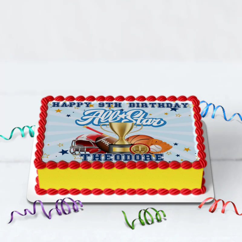 All Star Sports Birthday Decorations, MVP Sport Party Supplies, Sport Star Themed, All Star Digital Template, Editable All Star Sports Image SVG PNG