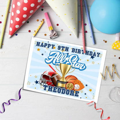 All Star Sports Personalized Icing Sheet Cake Topper Images