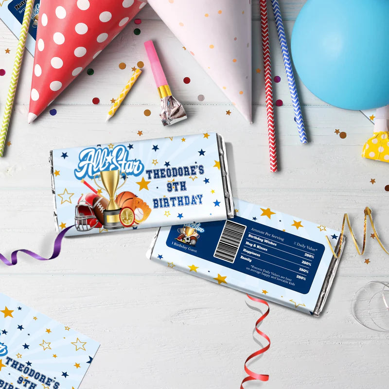 All Star Sports Birthday Decorations, MVP Sport Party Supplies, Sport Star Themed, All Star Digital Template, Editable All Star Sports Image SVG PNG
