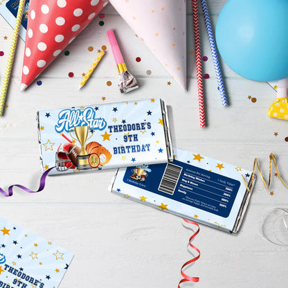 All Star Sports Birthday Decorations, MVP Sport Party Supplies, Sport Star Themed, All Star Digital Template, Editable All Star Sports Image SVG PNG