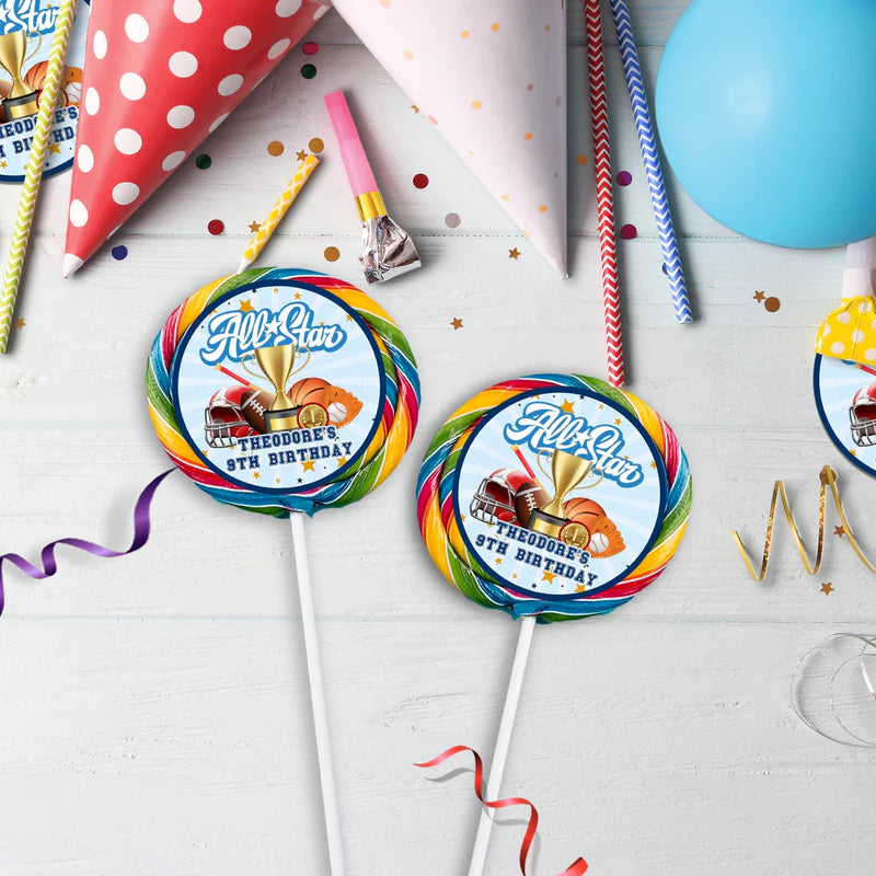 All Star Sports Birthday Decorations, MVP Sport Party Supplies, Sport Star Themed, All Star Digital Template, Editable All Star Sports Image SVG PNG