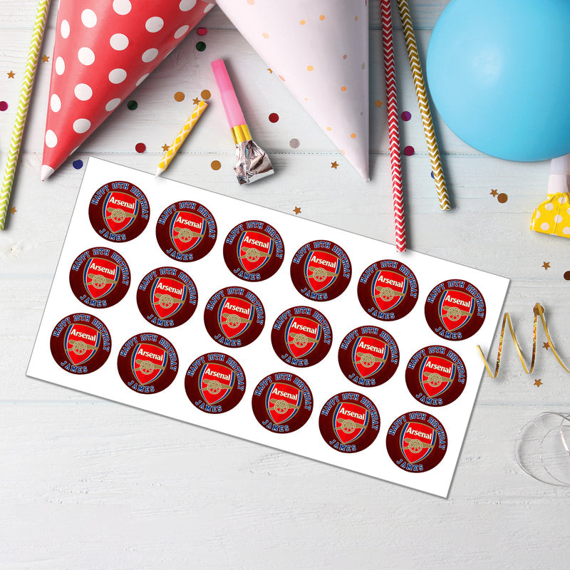 Arsenal Personalized Cupcakes Toppers - Sweet Treats for Football Fans
