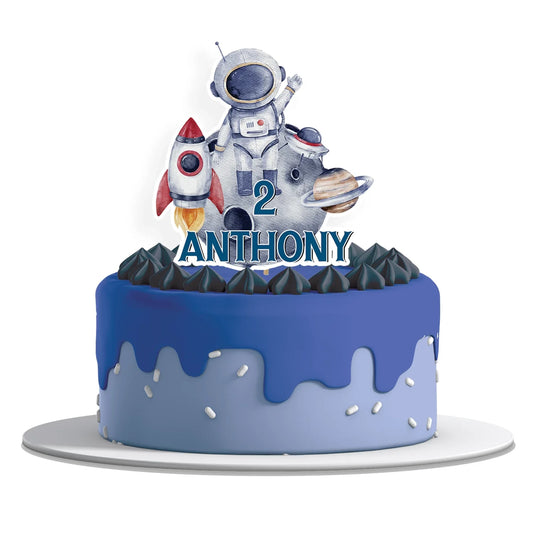 Astronaut Personalized Cake Toppers for space-themed celebrations 