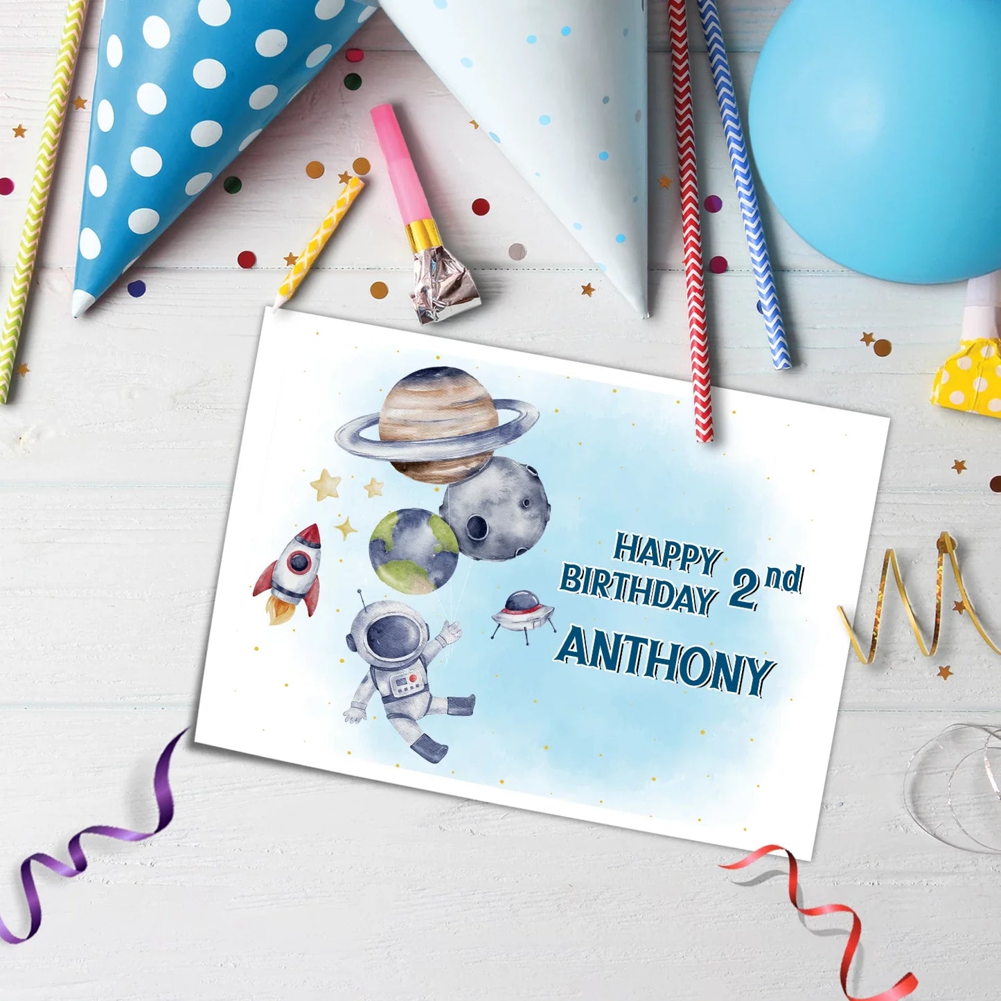 Astronaut Personalized Edible Sheet Cake Topper