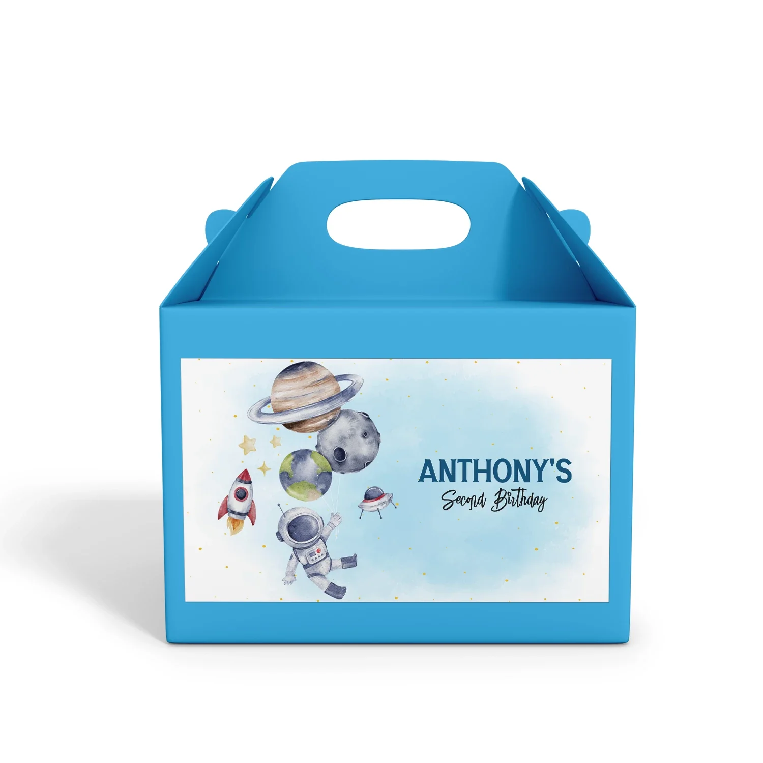 Astronaut Treat Box Label to customize party favors 