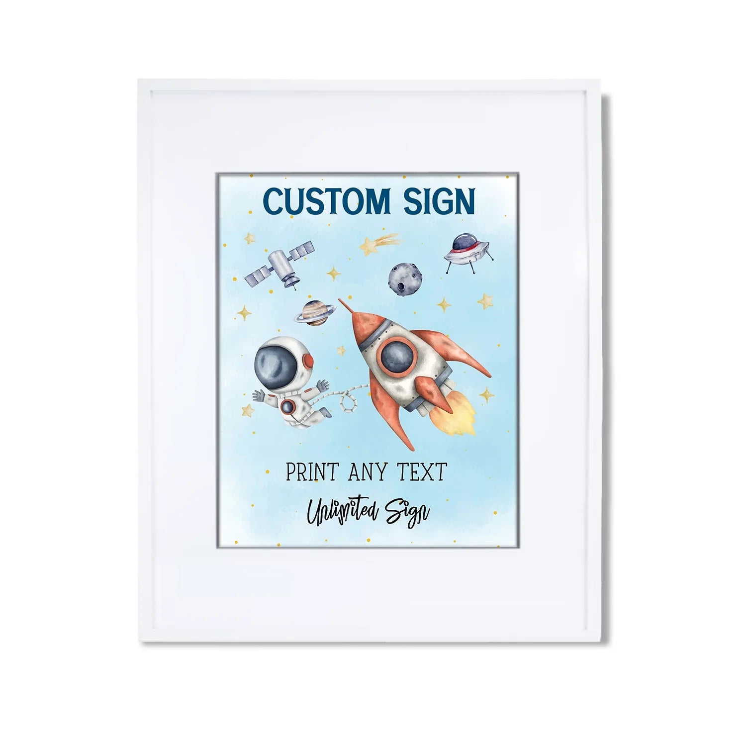 Astronaut Custom Sign for directing guests at events 