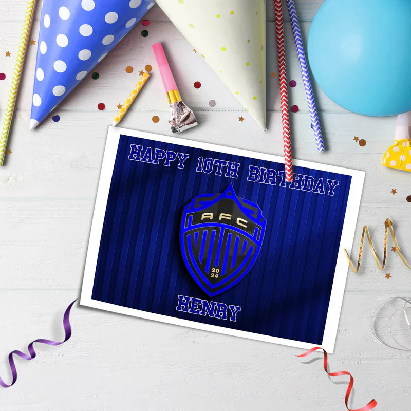 Auckland FC Edible Sheet Cake Topper Custom Football Party Design