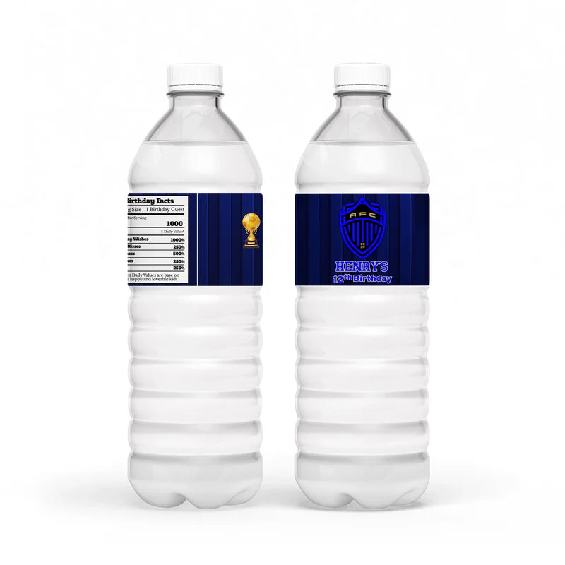 Auckland FC Water Bottle Label Personalized Soccer Party Decoration ...