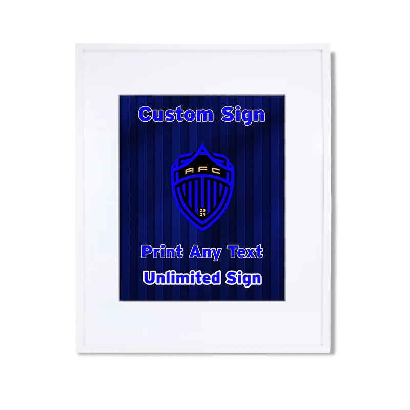 Auckland FC custom sign with green blue football theme and bold name on white foam board