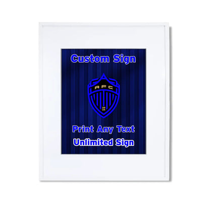 Auckland FC custom sign with green blue football theme and bold name on white foam board