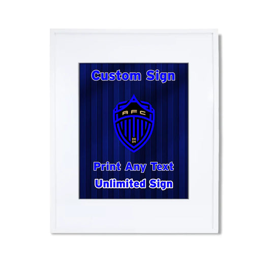 Auckland FC custom sign with green blue football theme and bold name on white foam board