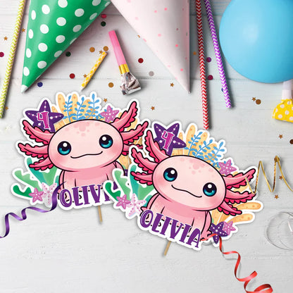 Axolotl Birthday Decorations, Axolotl birthday Party Supplies, Axolotl Themed, Axolotl Digital Template, Editable Axolotl Image SVG PNG