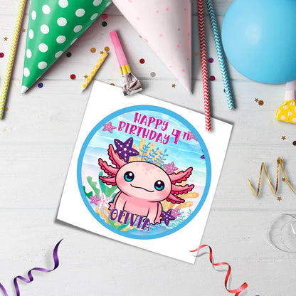 Axolotl Icing Sheet Cake Images Personalized Party Design