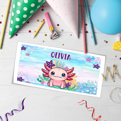 Axolotl Birthday Decorations, Axolotl birthday Party Supplies, Axolotl Themed, Axolotl Digital Template, Editable Axolotl Image SVG PNG