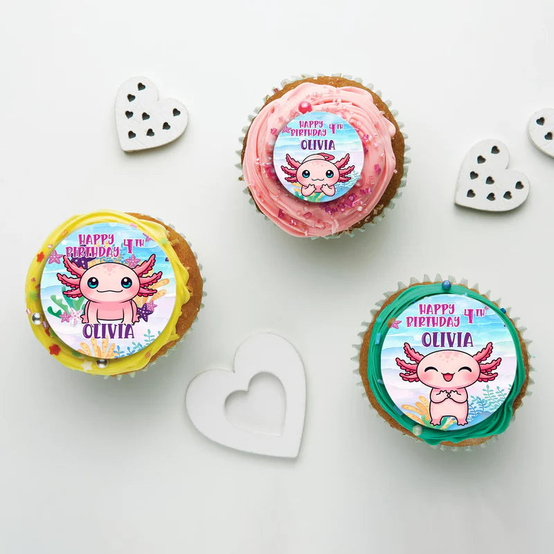 Axolotl Birthday Decorations, Axolotl birthday Party Supplies, Axolotl Themed, Axolotl Digital Template, Editable Axolotl Image SVG PNG