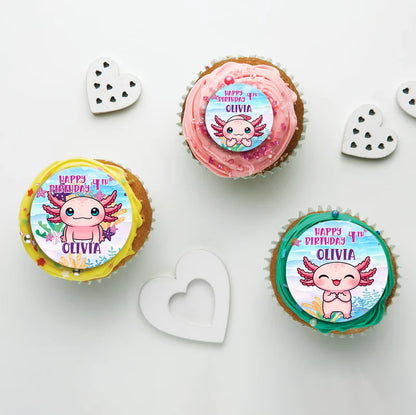 Axolotl Birthday Decorations, Axolotl birthday Party Supplies, Axolotl Themed, Axolotl Digital Template, Editable Axolotl Image SVG PNG