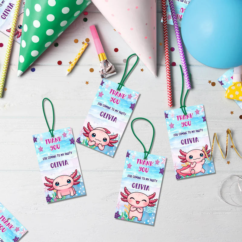 Axolotl Birthday Decorations, Axolotl birthday Party Supplies, Axolotl Themed, Axolotl Digital Template, Editable Axolotl Image SVG PNG