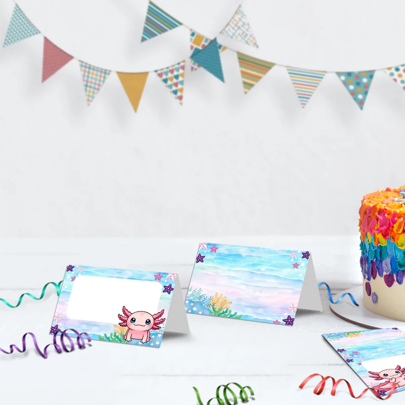 Axolotl Birthday Decorations, Axolotl birthday Party Supplies, Axolotl Themed, Axolotl Digital Template, Editable Axolotl Image SVG PNG