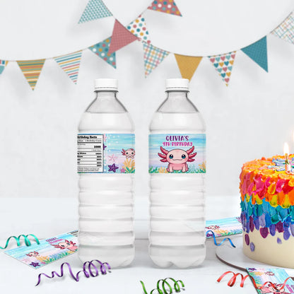 Axolotl Birthday Decorations, Axolotl birthday Party Supplies, Axolotl Themed, Axolotl Digital Template, Editable Axolotl Image SVG PNG