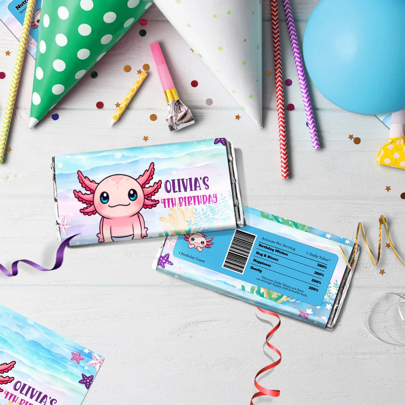 Axolotl Birthday Decorations, Axolotl birthday Party Supplies, Axolotl Themed, Axolotl Digital Template, Editable Axolotl Image SVG PNG