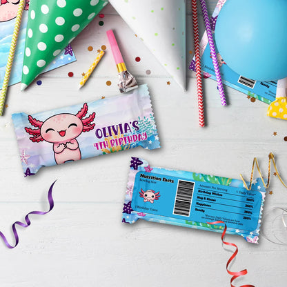 Axolotl Birthday Decorations, Axolotl birthday Party Supplies, Axolotl Themed, Axolotl Digital Template, Editable Axolotl Image SVG PNG