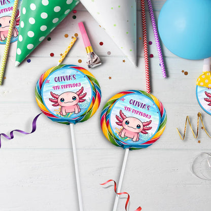 Axolotl Birthday Decorations, Axolotl birthday Party Supplies, Axolotl Themed, Axolotl Digital Template, Editable Axolotl Image SVG PNG